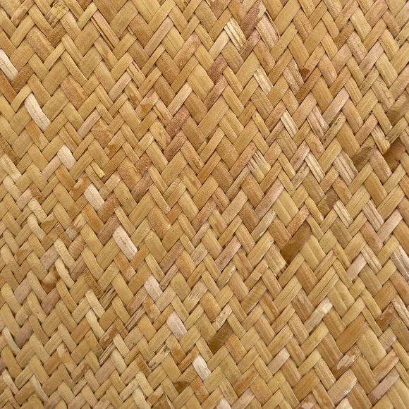 PUTU by J MacLear Natural Straw Bag Beach Tote Round Handle Green Trim Lined - Picture 5 of 11